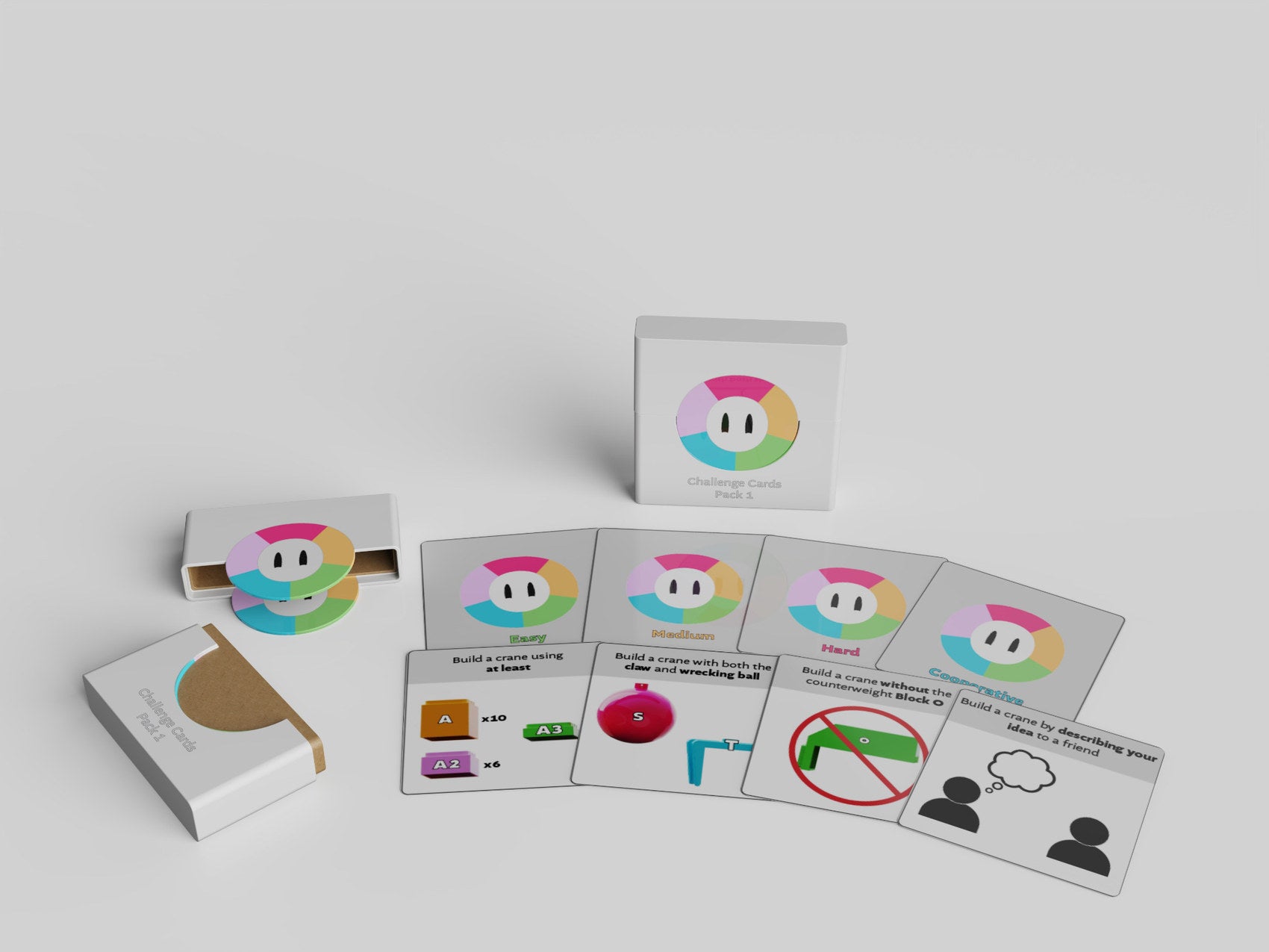 Easy, Medium, Hard and Cooperative innovio Challenge Cards