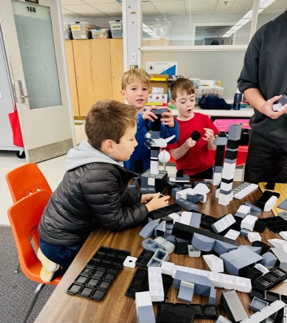 Students sharing builds during a classroom playtest